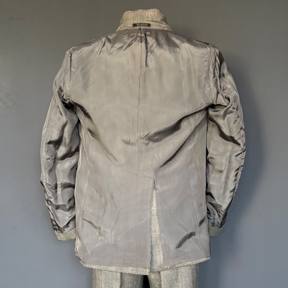 1970s 2 Piece Disco Era Glenn Plaid Suit | Size 37R 30W | Vintage Bellbottom - Picture 13 of 16